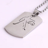 Stainless Steel Pendant 0.912X1.64 Inch Square tags Constellation Necklace B162