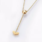 Stainless Steel Set Earrings Pendant Necklace  Heart Gold Silver 16.54" P729