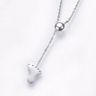 Stainless Steel Set Earrings Pendant Necklace Foot Feet Gold Silver 16.54" P732