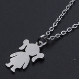 Stainless Steel Pendant Necklace Lobster Clasp Girl Silver Gold 15.7" 1.5mm P54