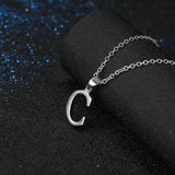 Sterling Silver Plated Necklace Women Pendant Initial Letter Alphabet B375