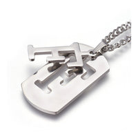 Stainless Steel Initial Pendant Necklace Lobster Chain Alphabet Letter 27" A385