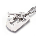 Stainless Steel Initial Pendant Necklace Lobster Chain Alphabet Letter 27" A385