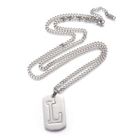Stainless Steel Initial Pendant Necklace Lobster Chain Alphabet Letter 27" A385