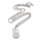 Stainless Steel Initial Pendant Necklace Lobster Chain Alphabet Letter 27" A385