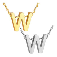 Stainless Steel Women's Unisex 18 Inch Necklace Pendant Letter Lobster Clasp S3