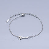 Stainless Steel Bracelet Lobster Eiffel Tower Silver Ajustable Z215