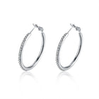Rose Yellow Gold Silver Zirconia Latch Back Hoop Earrings L113