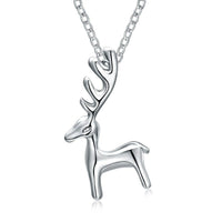 Zinc Alloy Pendant Necklace Christmas Reindeer Platinum Rose Gold 17.7" P29