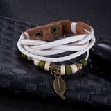 Leather Bracelet Butterfly 8 Inches 15MM Push button  L441