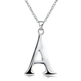 Sterling Silver Plated Necklace Women Pendant Initial Letter Alphabet B375