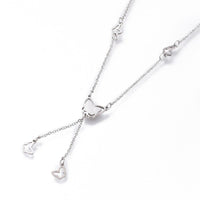Stainless Steel Butterfly Lariat Necklaces Lobster 16-7/8 inches 43cm Z503