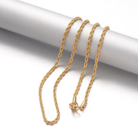 Stainless Steel Rope Chain Necklaces Lobster Gold 19.7 inches 50cm Z453