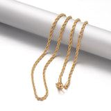 Stainless Steel Rope Chain Necklaces Lobster Gold 19.7 inches 50cm Z453