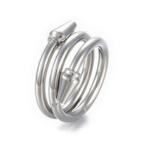 304 Stainless Steel Wide Band Finger Rings Size 6~9 Gold 16~19mm Z676