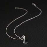 Sterling Silver Plated Necklace Women Pendant Initial Letter Alphabet B375