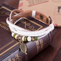 Leather Bracelet Butterfly 8 Inches 15MM Push button  L441