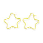 304 Stainless Steel Hoop Earrings Star Blue Green Yellow Red 1.6" To 2.3" P574
