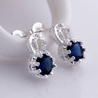 Sterling Silver Plated Earrings Butterfly Stud Zirconia  Push Back Clasp L691