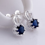 Sterling Silver Plated Earrings Butterfly Stud Zirconia  Push Back Clasp L691
