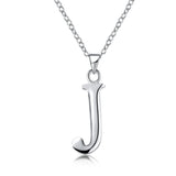 Sterling Silver Plated Necklace Women Pendant Initial Letter Alphabet B375