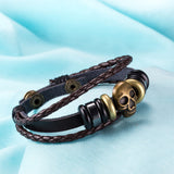 Leather Bracelet  Brown 8.5 Inches 20MM Push button  L442