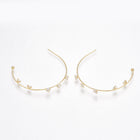 Cubic Zirconia Stud Earrings Real Gold 48x48.5x4.5mm  0.7mm P217