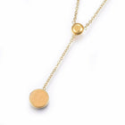 Stainless Steel Set Necklace Stud Earrings Enamel Yin Yang Gold Silver 17" P468