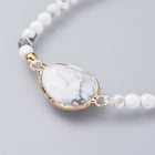 Adjustable Natural Labradorite Braided Bead Bracelets Brass Findings P509
