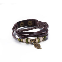 Leather Bracelet Butterfly 8 Inches 15MM Push button  L441