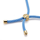 Chakra Adjustable Nylon Cord Slider Bracelet Bracelet Gemstone Gold Blue Z155