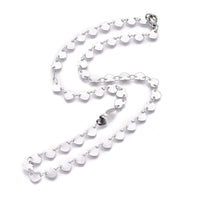 Stainless Steel Link Chain Necklaces Lobster Heart Gold 16.53 inches 42cm Z558