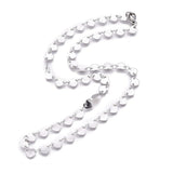 Stainless Steel Link Chain Necklaces Lobster Heart Gold 16.53 inches 42cm Z558