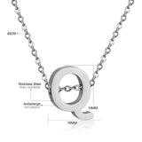 Stainless Steel Women's Unisex 18 Inch Necklace Pendant Letter Lobster Clasp S3