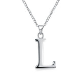 Sterling Silver Plated Necklace Women Pendant Initial Letter Alphabet B375