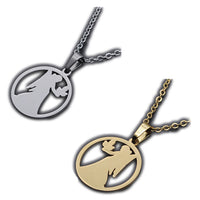 Stainless Steel Pendant Necklace Lobster Zodiac Sign Aries Gold 15.7" 1.5mm P68