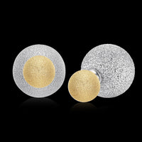 Rose Yellow Gold Platinum Plated Earrings Stud Push Back Clasp L642