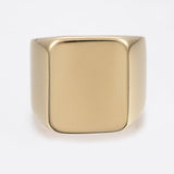 316 Stainless Steel Band Rings Men Wide Band Ring Rectangle Black Gold Z695