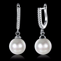 Yellow Gold Plated Earrings Drop Dangle AAA Zirconia  Latch Back Clasp L549