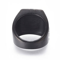 Stainless Steel Wide Band Ring Cannabis Pot Leaf Hemp Leaf Black Red Z675