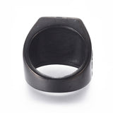 Stainless Steel Wide Band Ring Cannabis Pot Leaf Hemp Leaf Black Red Z675
