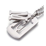Stainless Steel Initial Pendant Necklace Lobster Chain Alphabet Letter 27" A385