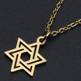 Stainless Steel Pendant Necklace Lobster Star of David Silver 15.7" 1.5mm P67