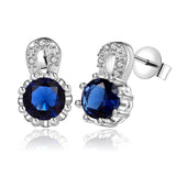 Sterling Silver Plated Earrings Butterfly Stud Zirconia  Push Back Clasp L691