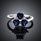 Sterling Silver Plated Heart CleverZirconia Flower Band Ring Size 8 B143