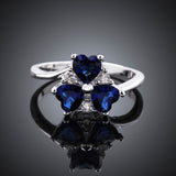 Sterling Silver Plated Heart CleverZirconia Flower Band Ring Size 8 B143