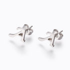 Stainless Steel Set Stud Earring Pendant Necklace Alphabet Letter 17.7" P495