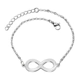 Stainless Steel Women's Unisex Bracelet  Adjustable Size Infinity Lobster Y9