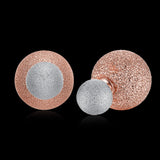 Rose Yellow Gold Platinum Plated Earrings Stud Push Back Clasp L642
