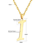 Stainless Steel Women's Unisex 18 Inch Necklace Pendant Letter Lobster Clasp S2